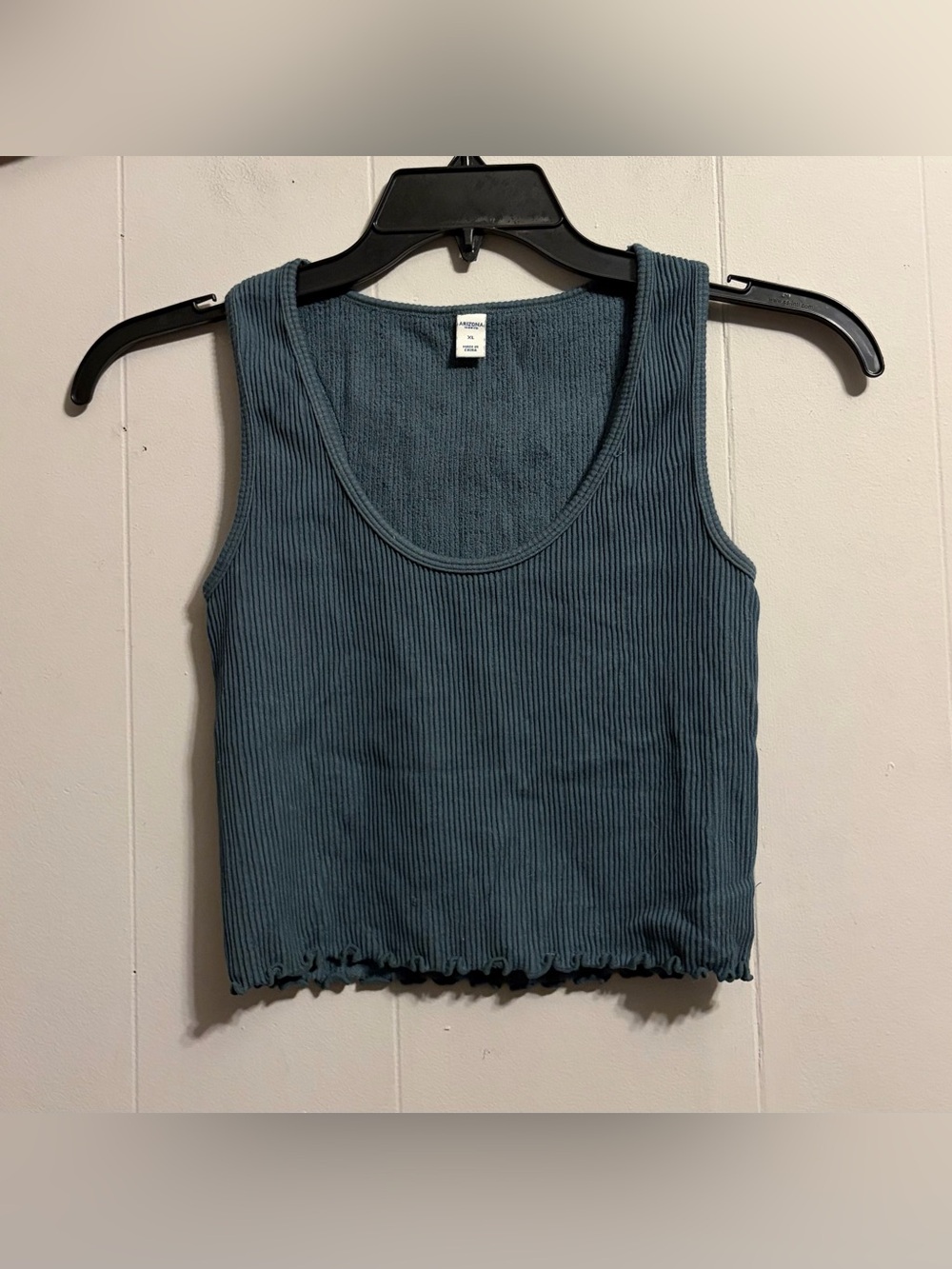 Arizona Teal Ribbed Cropped Tank